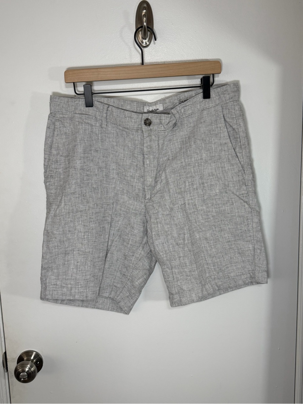 Goodfellow Lightweight Grey Linen-Blend Shorts 36